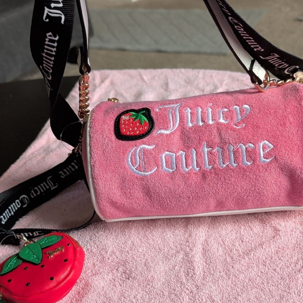Juicy Couture Pink Strawberry Embroidered Wristlet - Picture 3 of 3